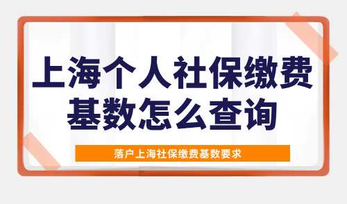 2025上海个人社保缴费基数怎么查询？落户上海社保缴费基数要求