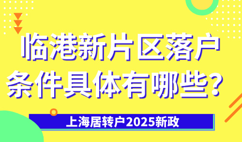 上海居转户2025新政，临港新片区落户条件具体有哪些？